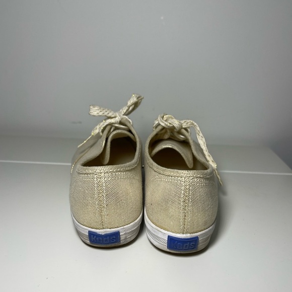 Ked’s women’s gold metallic vintage 90’s glitter tie up sneakers in 7 - Picture 3 of 7